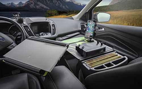 Autoexec Aue18189 Reach Desk Front Seat Candy Apple Green Flames With Power Inverter, Printer Stand And Phone Mount #TOP1