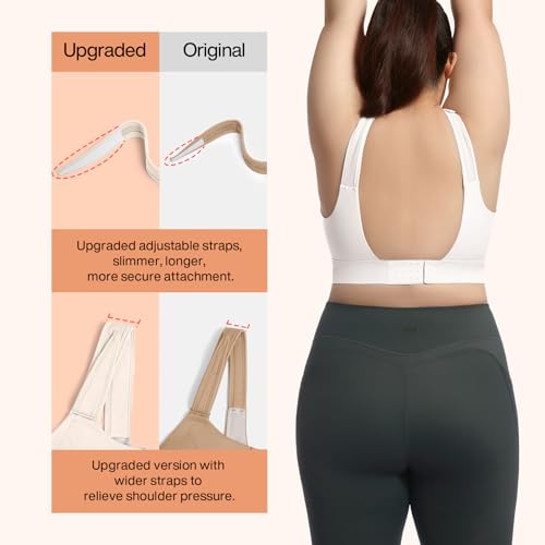 Image of High Impact Sports Bras for Women Adjustable Zip Front Plus Size Workout Bra Full Coverage Removable Padded Running