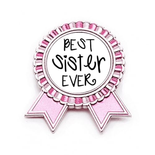 Broche rose Best Sister en métal, le cadeau idéal pour votre sœur