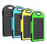 Power Bank Solar Portátil, 3.000mAh, Carregador Solar com LED, Cores Sortidas