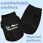 Cozy Sleeveless Canine Wear Dog Clothes, Soft, Lightweight, and Breathable Cotton Dog Shirt with I'm Mom's Favorite Print.Vest Tank Top Ideal for Small, Medium, and Large Breeds Black M - Image 2
