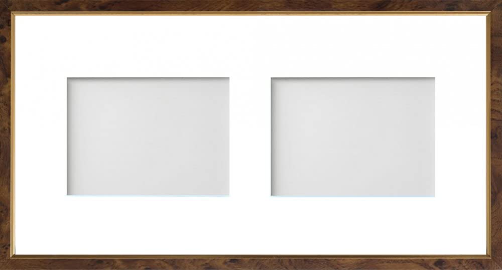 Frame Company Drayton Multi Aperture Photo Frame, Walnut, 20x10 for 7x5 inch (x2)