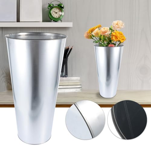 Jarrón de hierro decorativo plata para flores secas simples 5