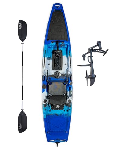 Brooklyn Kayak Company (ブルックリン カヤック カンパニー) PK13 アングラ― 13フィート 1人用 シットオントップ フィッシングカヤック インスタントリバースペダルドライブ ラダーシステム パドル 垂直アルミニウムフレームバックレストサポートシート付き 1枚目