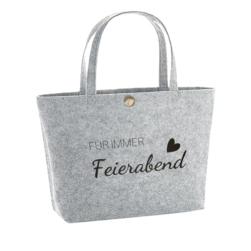 Rentner Geschenk Frau Mann Rentner Filztasche Rentnerin Geschenk Tasche Renteneintritt Geschenk Filz Shopper Bag Tote Bag Ruhestandsgeschenk zum Ruhestand für Frauen Abschiedsgeschenk Kollegen Rente