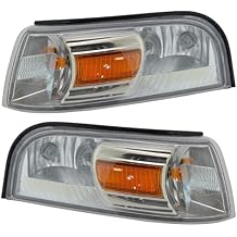 TRQ 2 Piece Driver & Passenger Side Front Corner Light Assembly Set Compatible with 2006-2011 Mercury Grand Marquis FO2526103 FO2527103