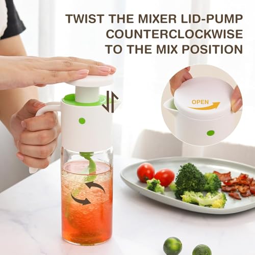 Yuehuam Salad Dressing Mixer, 300ml/ 10oz Leak Proof Salad Dressing Shaker Glass Bottle Juice Storage Ketchup Homemade Salad Dressing Container