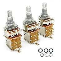 This potentiometer is perfect for electric guitar/bass building,for pickguard/control plate mounting Acts as a normal volume or tone control,and pulls up to activate its on / on double-pole double throw mini switch Controls pickup phasing,series / pa...