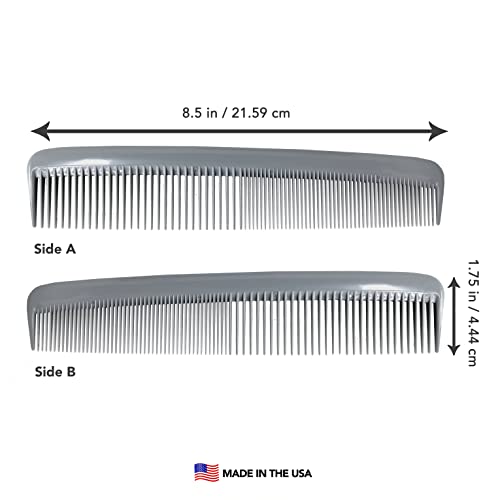 Styling Gear Heat Resistant Wide Tooth Comb Barber Hairstylist Hair Combs Static Free Hair Straightening Styling Hair Parting Comb Gray Combs 1 Pc. (Wide Comb) #TOP1