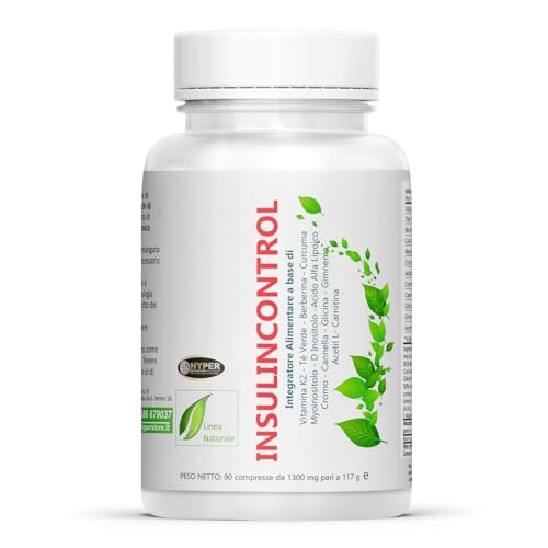 Hyper INSULINCONTROL 90 Cpr - Integratore con Berberina Cannella Gymnema Acido Alfa Lipoico Myo Inositolo Livello di Glicemia Metabolismo Mantenimento di Livelli Normali di Glucosio nel Sangue