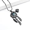Imrsanl Cremation Jewelry Dream Catcher Urn Necklace for Ashes for Women Men Feather with Flower Keepsake Memory Jewelry Heart Urn Pendant for Human Pet Ashes