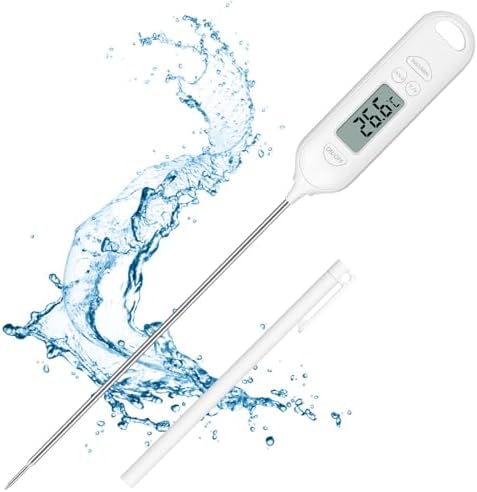 Flintronic Termometr do żywności, natychmiastowy odczyt, z ekranem LCD, automatyczne wyłączanie, wysoka dokładność, termometr do gotowania z °F/°C, bateria wchodzi w zakres dostawy