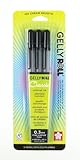 Sakura 37381 3-Piece Gelly Roll Blister Card Fine Point Gel Ink Pen Set, Black