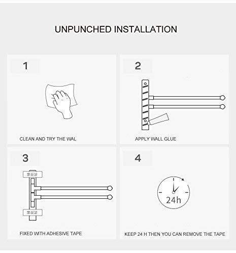 Mocofo Towel Rack, Swing-Out Towel Bar, Rotating Bathtub, Rv Towel Rack, Swing Arm, Towel Hand Rack, Space-Saving Storage Rack, Wall-Mounted Towel Rack (Space Aluminum, 5 Bars) #TOP2