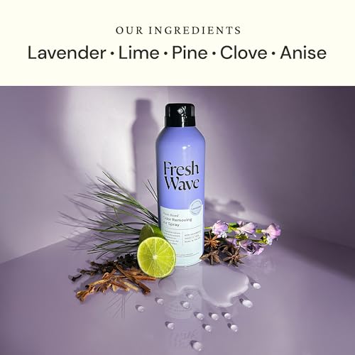 Image of Fresh Wave Lavender Air Freshener Spray, 8 oz Room Odor Eliminator | Fine mist non-aerosol, Plant oil formula, Bathroom and pet area safe, No sulfates or parabens, Fabric and linen spray