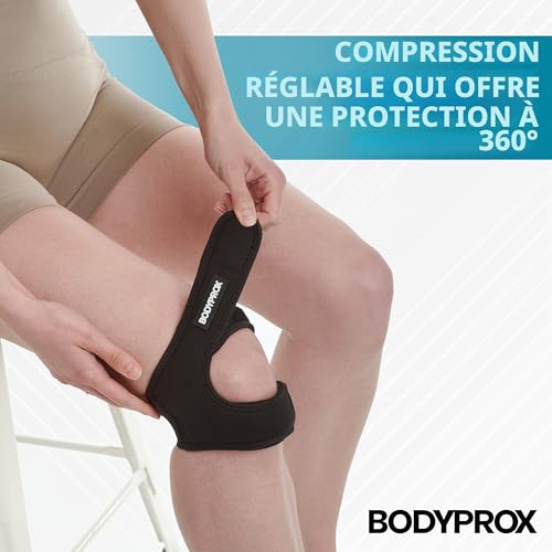 Bodyprox Sangle de maintien pour tendons rotuliens (grand), soulagement de la douleur au genou réglable en néoprène pour la course, l'arthrite, le pull, la récupération des blessures au tennis – vue 5