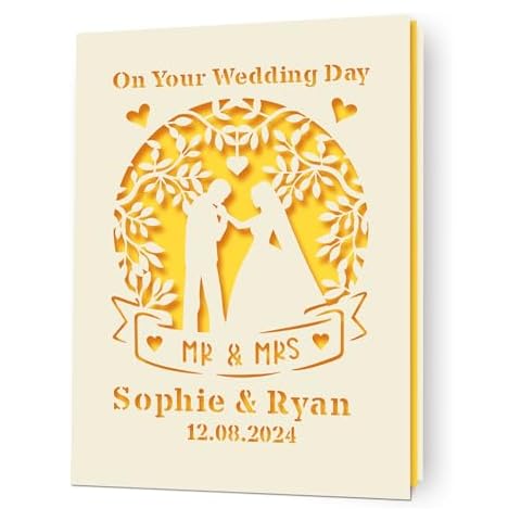 Personalised Wedding Card with Names & Date Cover