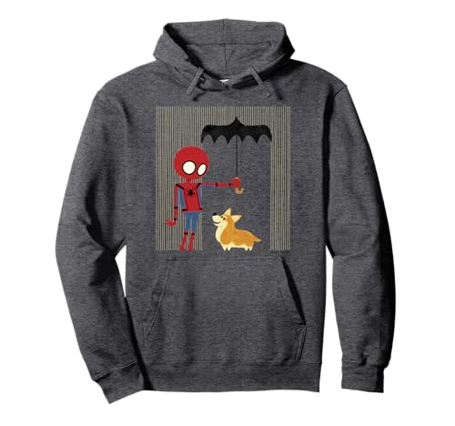  Marvel Spider-Man Far From Home Corgi In The Rain Pullover Hoodie