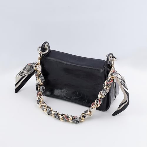 Image of Silk Scarf Purse Chain Strap Handbag Handle Replacement Elegant Bag Decoration for Ladies Bag