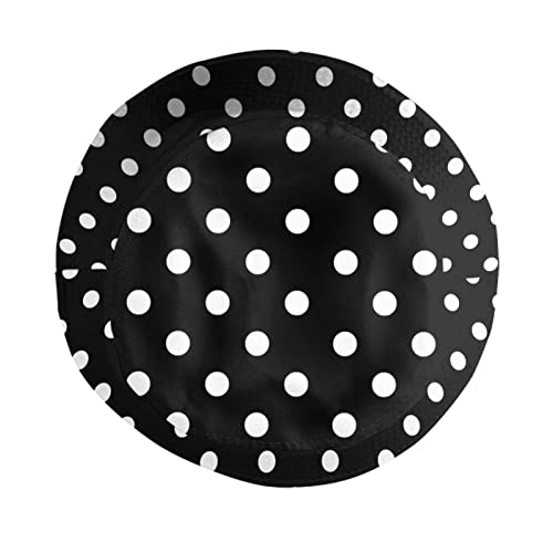 Sombrero Unisex Bucket con Lunares Blanco y Negro miniatura 4