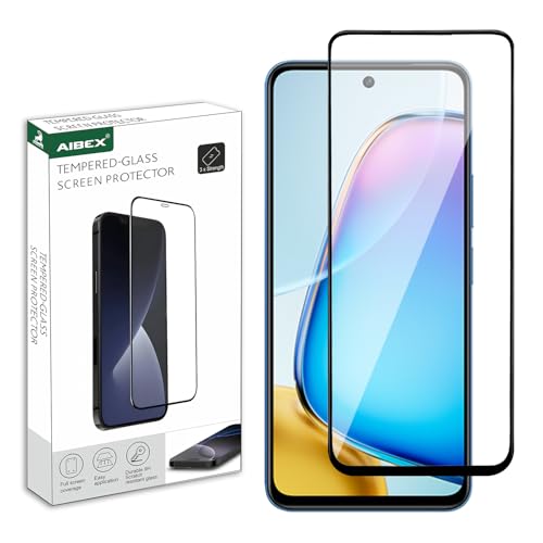Image of AIBEX Tempered Glass for Oppo A3 Pro 5G / Y58 5G / Y38 5G / T3X / T4X / IQOO Z9X / VIVO Y29 5G / REALME 14X / Y39 5G /Y19S| Water Resistant | Edge-to-Edge Full Screen Protector | Bubble-Free Installation