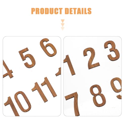 Healifty 時計 数字 パーツ アラビア数字 1セット (1-12) 文字盤 交換 修理 部品 DIY 手作り 掛け時計 ウォールクロック クラフト 素材 立体 貼り付け (ライトブラウン) [4]