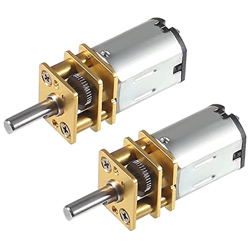 Alinan 2pcs 12V 300RPM N20 High Torque Speed Reduction Geared Motor with Metal Gearbox Motor for Smart Car DIY RC Toys