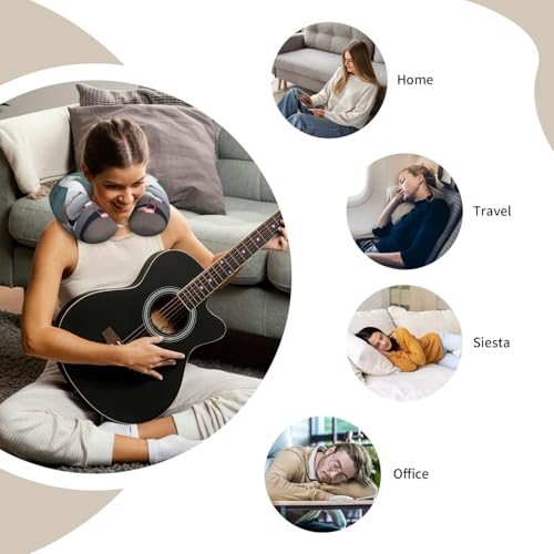 Almohada de espuma viscoelástica para viaje U miniatura 7