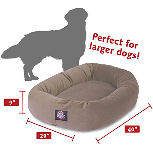 Image of Majestic Pet Villa 40 Inch Shredded Memory Foam Dog Bed for Large Sized Dog 40x29x9 Inch-Orthopedic Pet Bed with Removable Washable Cover-Washable Large Puppy Mat with Head Support-Apple