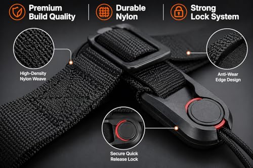 Image of Street27 2PCS Adjustable Nylon Camera Wrist Strap & Neck Lanyard with Quick Release - Universal DSLR Hand Strap for Sony, Nikon, Fujifilm & Mirrorless Cameras