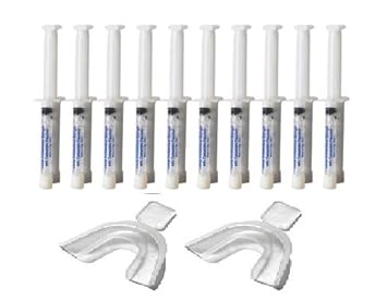 10 Seringas (3cc) de Gel Clareador Dental 44% da White Teeth Global (Incluso 2 Moldes Termais)