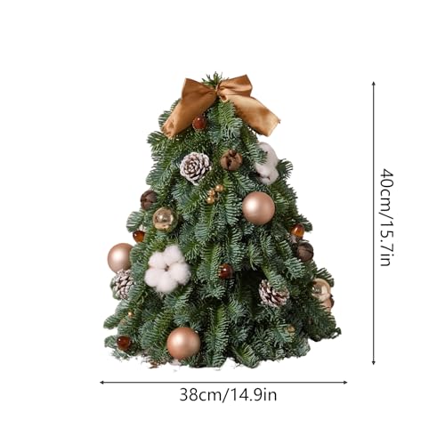Árbol de Navidad de mesa realista con vegetación artificial frondosa para interiores 6