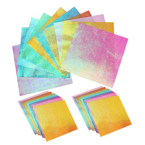SOLUSTRE 150 Stück 15 cm quadratisches Origami Bastelpapier Perlmutt Schimmernd Doppelseitig für DIY Handwerksprojekte Faltpapier Bastelset für Anfänger und Fortgeschrittene