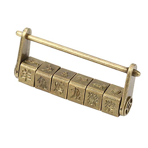 Image of Pad Locks With Code, Classical Chinese Bronze Escape Room Props Locker Combination Lock Padlock Combination Zinc for Decoration