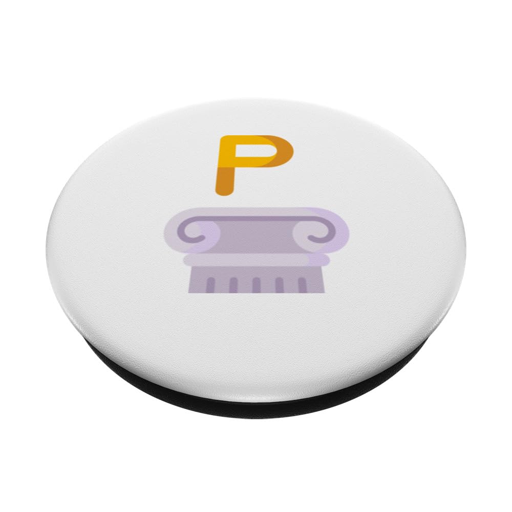 Greek Alphabet Rho PopSockets Swappable PopGrip, Black - Image 2