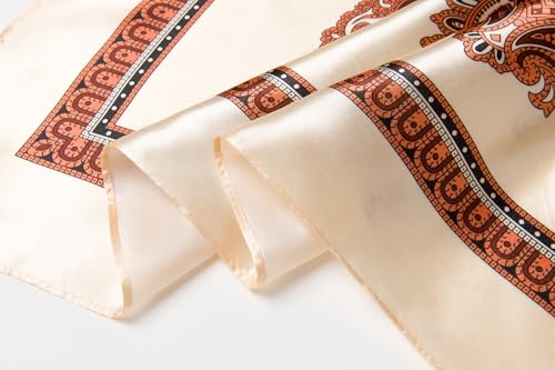 Image of 35 inch Men's Silk Cowboy Scarf - Oversized Western Bandana Neckwear, Large Square Scarf with Gift Packaging