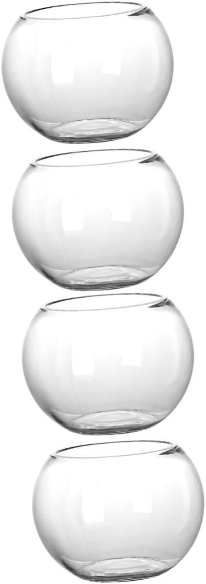 Happyyami 4 Pcs Micro Landscape Glass Bottle Planter Terrarium Propagation Station Fishbowls for Betta Fish Hydroponic Terrarium Moss Decor Moss Container Succulents Flower Container Office