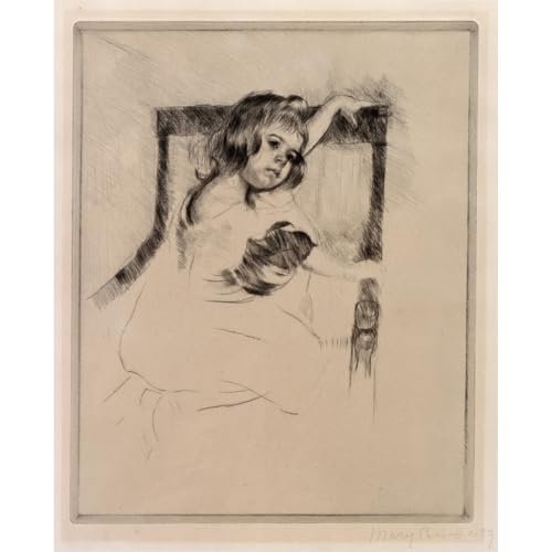 Cassatt À genoux dans un fauteuil - Impression giclée sur toile format 101x127 cm