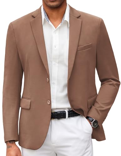Image of COOFANDY Mens Casual Blazer Slim Fit Suit Jacket Lightweight Knit Sport Coat Two Button Blazer Jacket