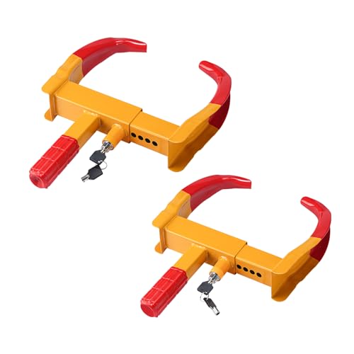 Trailer Wheel Lock Wheel Clamp Lock 2 Packs Universal Security Tire Lock Adjustable Anti Theft for Trailers SUV Boats ATV\'s Motorcycles Golf Cart ï»¿