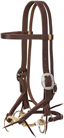 Weaver Leather Justin Dunn Bitless Bridle Oiled Canyon Rose, 1" Average