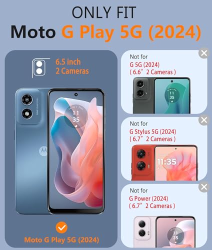 Image of FNTCASE for Motorola Moto G-Play-2024 Case: Dual Layer Protective Heavy Duty Cell Phone Cover Shockproof Rugged with Non Slip Textured Back - Military Protection Bumper Tough (Green)