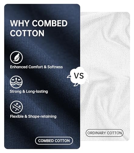 COLORFULLEAF Men's Pajama Sets Comfy Sleepwear Short Sleeve Pjs Set Nightwear Cotton Pajamas for Men with Pockets2