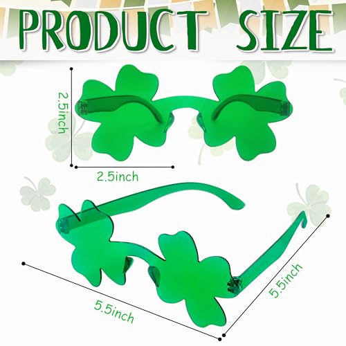 LINAYE 100 PCS St Patricks Day Glasses Bulk, Green Shamrock Glasses Bulk, St Patricks Day Sunglasses, St. Patrick’s Day Accessories Decorations Party Favors Supplies by LINAYE - Image 2