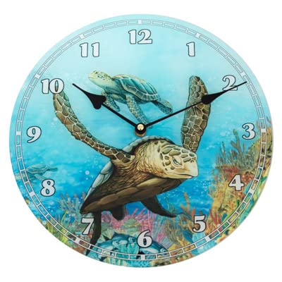 Globe Imports Glass Sea Turtles Wall Clock #TOP29