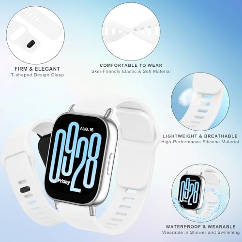 Image of Tobfit Solicone Strap Compatible with Redmi Watch 5 Active, Sport Waterproof Replacement Strap for Redmi Watch 5 Lite /Active band