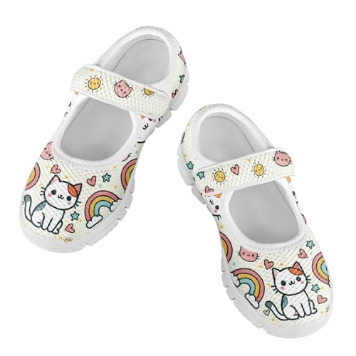 Boys Girls Flat Casual Shoes Kids Comfort Non Slip Mesh Walking Shoes Breathable Strap Athletic Tennis Sneakers US 11-15