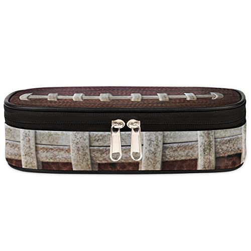 Image of Pardick Rugby Ball Big Capacity Pencil Pen Case Football Large Pencil Pouch with Zipper Compartments Pencil Bag for Boys Girls Adults Student Office School Supplies