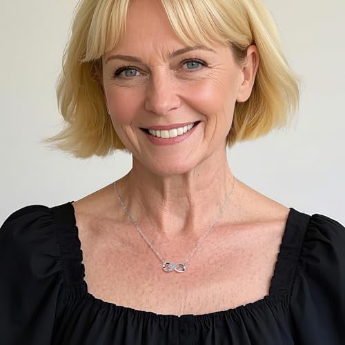 Silver Infinity Heart Necklaces for Women Hypoallergenic Silver Plated Cubic Zirconia Dainty Womens Jewelry Gifts for Mom3