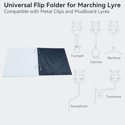 Flip Folder,Flip Folder Marching Band with 10 Pages (20 Windows),Marching Band Flip Folder for Marching Lyre